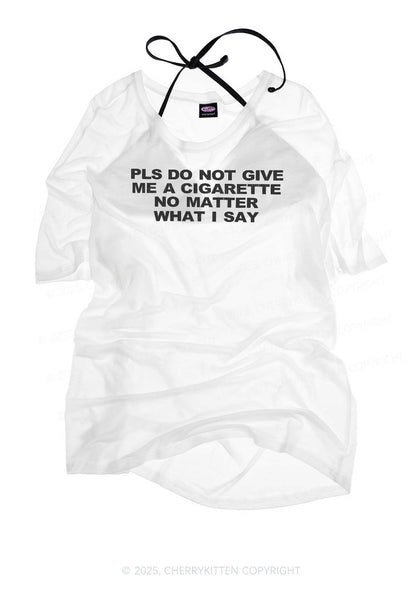Don't Give Me Cigarette Y2K Sheer Boyfriend Tee Cherrykitten