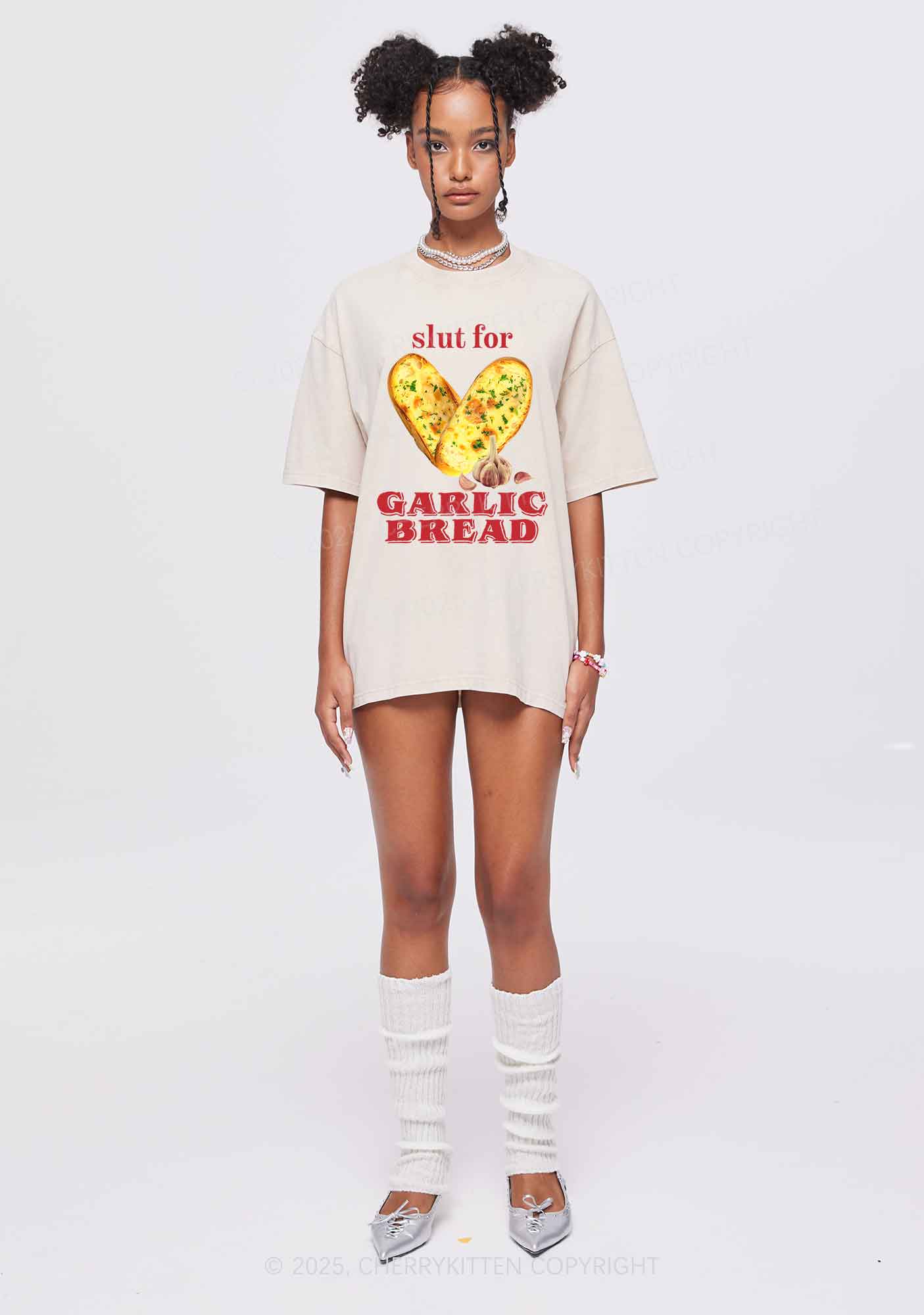 Slxt For Garlic Bread Y2K Shirts Washed Tee Cherrykitten