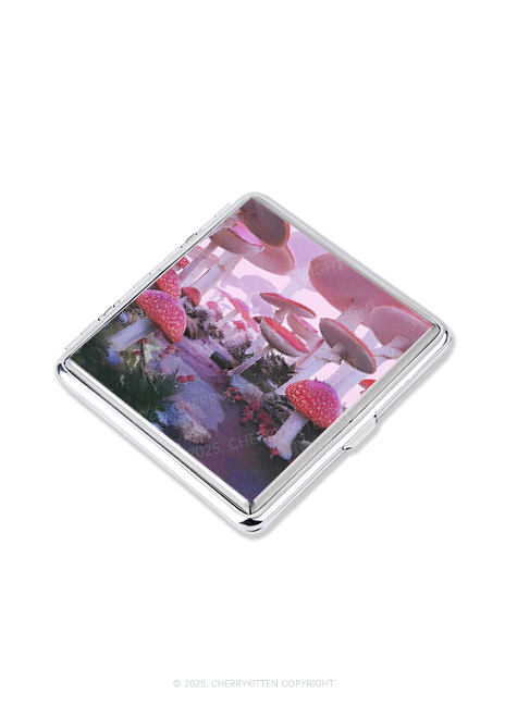 Pink Mushroom Y2K Cigarette Case Cherrykitten