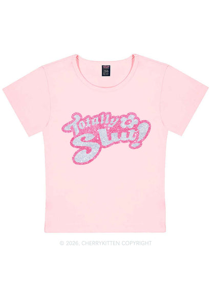 Glitter Totally Slxt Y2K Baby Tee Cherrykitten