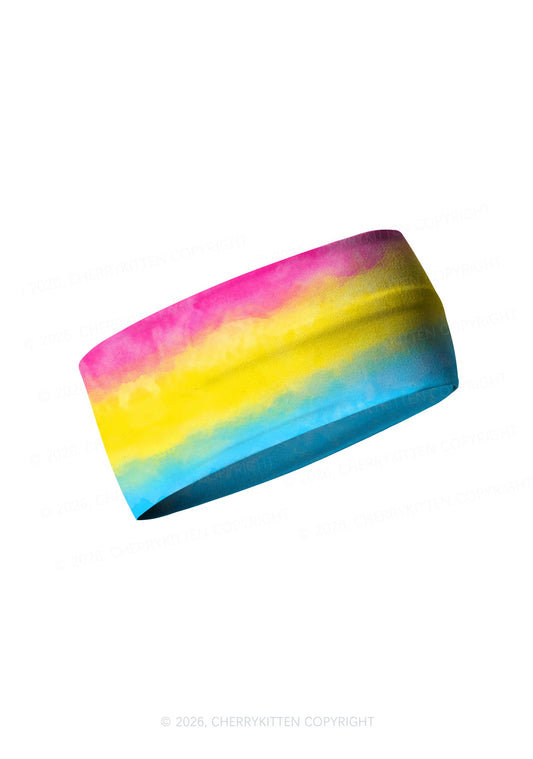 Pansexual Tie Dye Pride Y2K Print Headband Cherrykitten