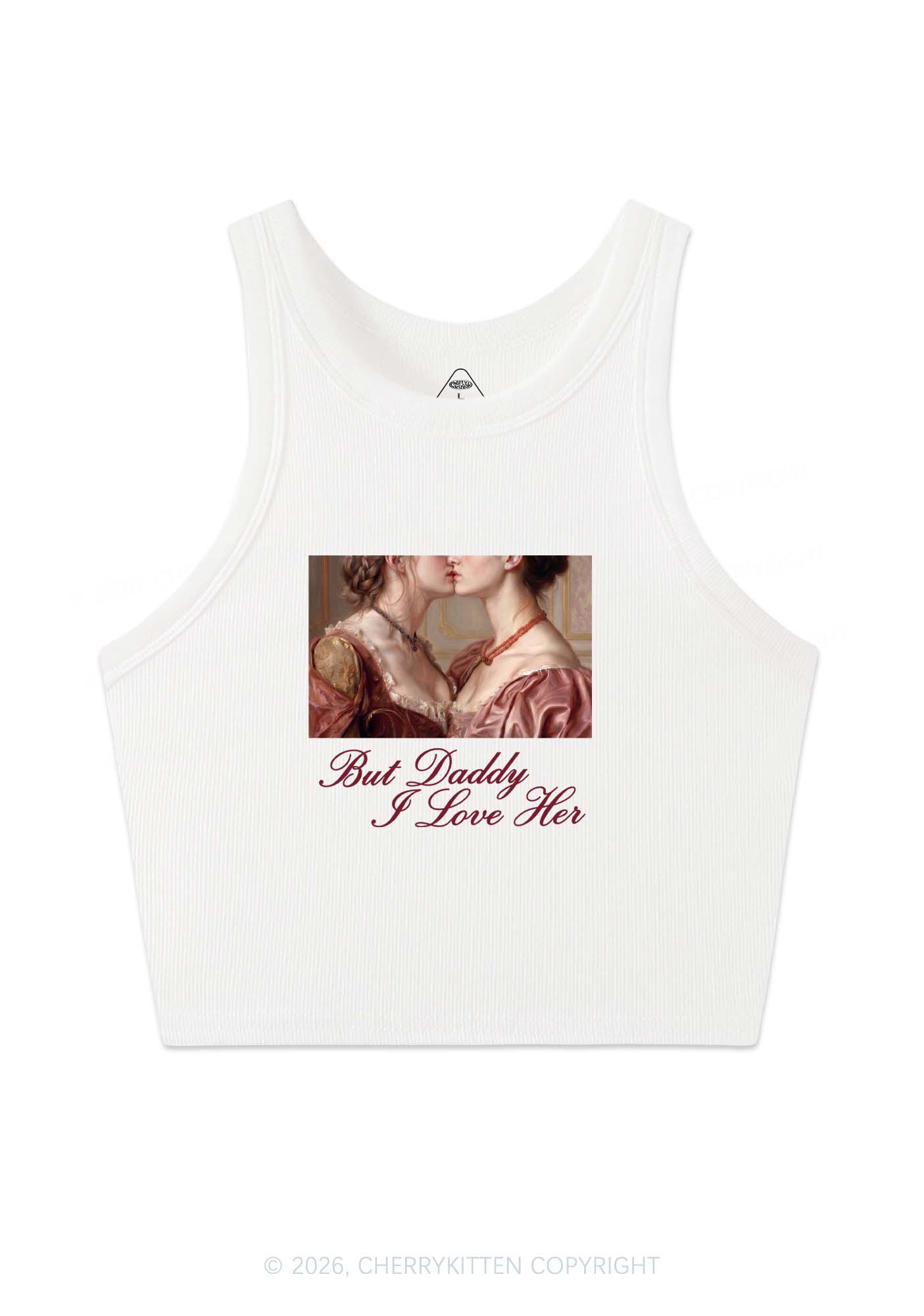 But Daddy I Love Her Lesbian Pride Y2K Crop Tank Top Cherrykitten