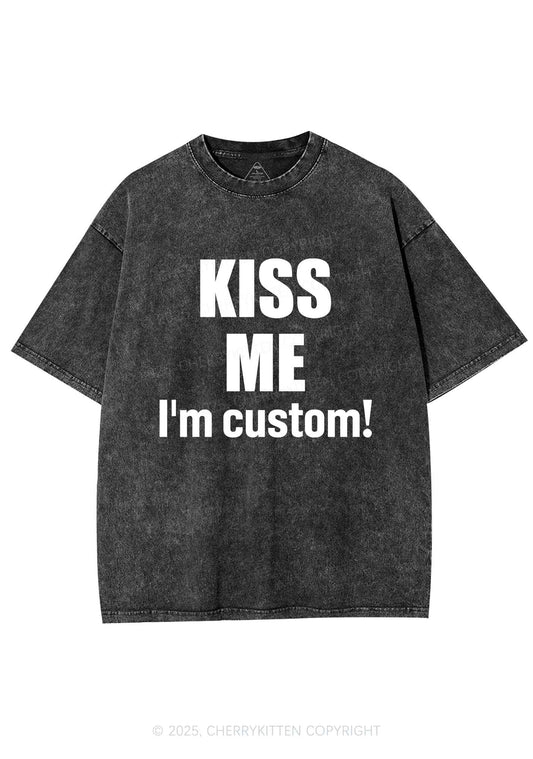 Kiss Me Im Custom Y2K Shirts Washed Tee Cherrykitten