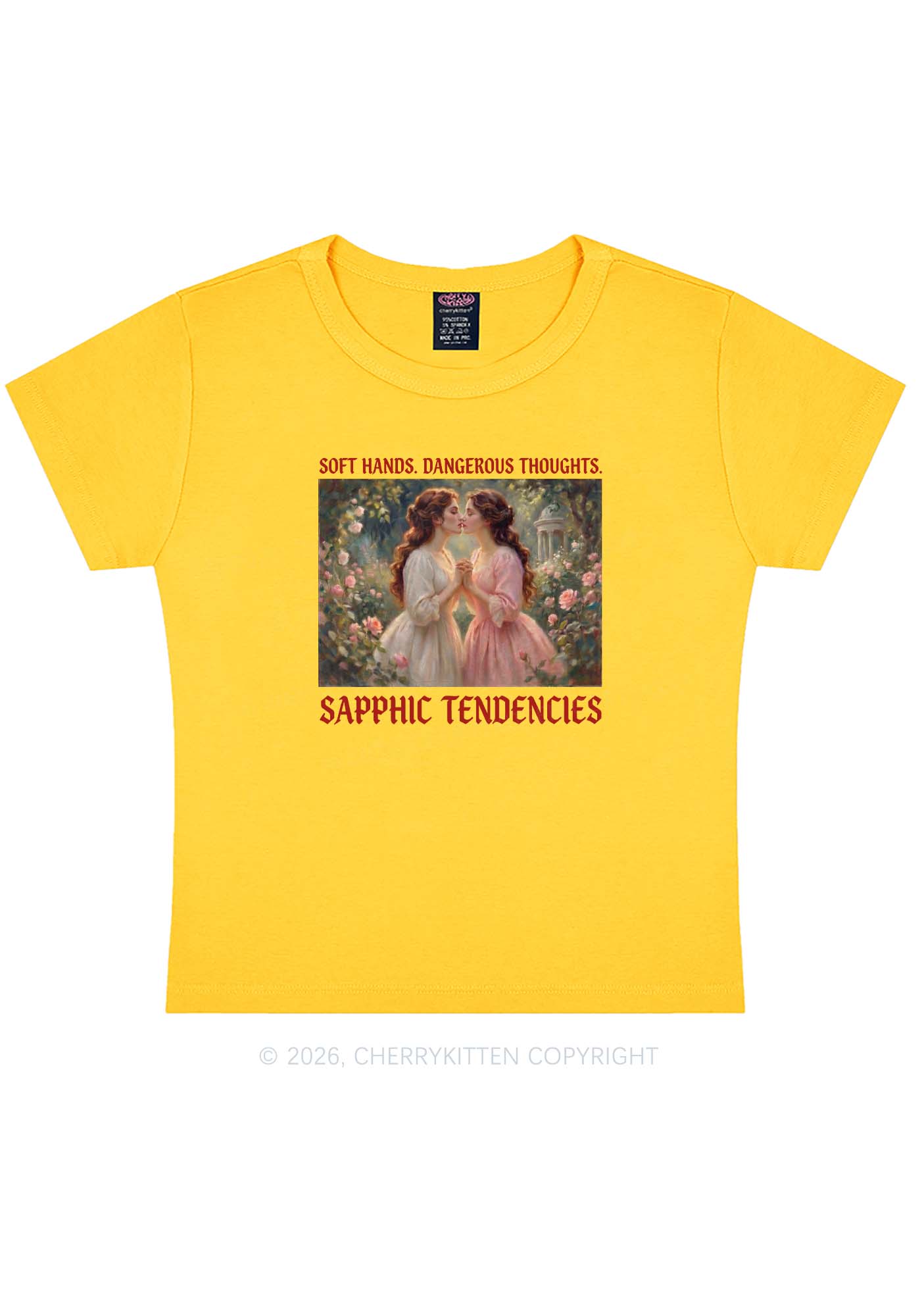 Soft Sapphic Tendencies Pride Y2K Baby Tee Cherrykitten
