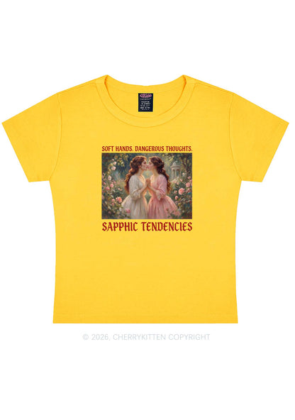 Soft Sapphic Tendencies Pride Y2K Baby Tee Cherrykitten