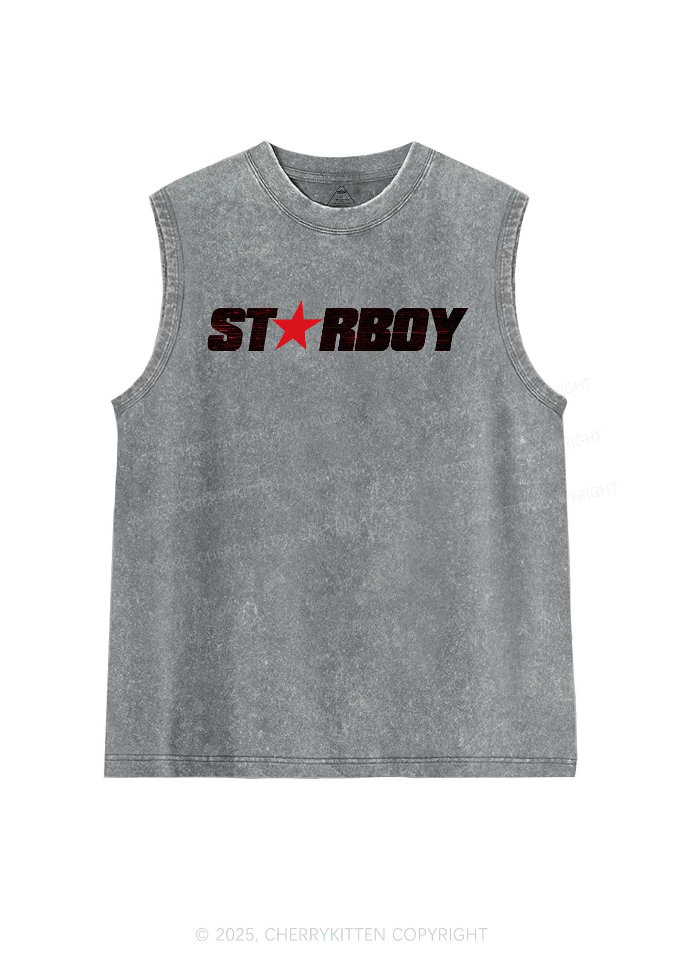 Red Starboy Y2K Washed Muscle Tank Cherrykitten