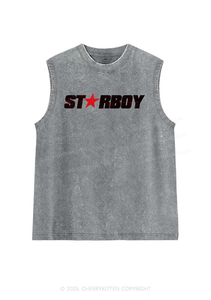 Red Starboy Y2K Washed Muscle Tank Cherrykitten