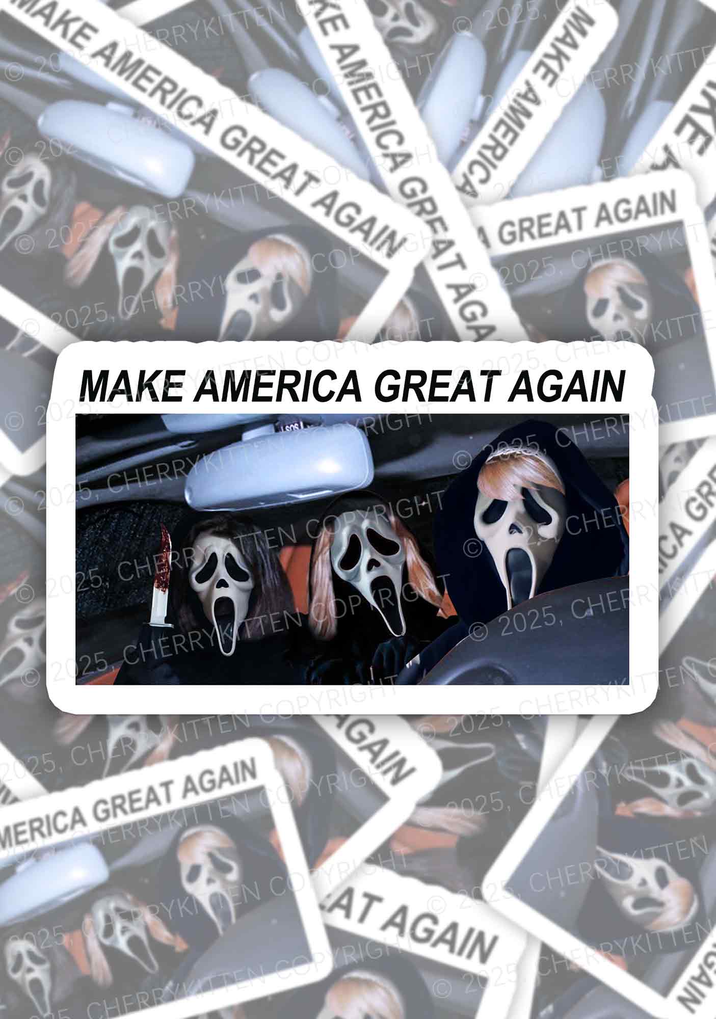 Halloween Ghost Make America Great Again Y2K Sticker Cherrykitten