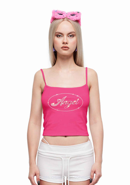 Rhinestone Angel Y2K Spaghetti Strap Cami Cherrykitten