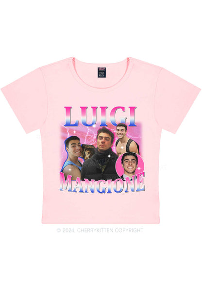 Bluepink Luigi Portrait Y2K Baby Tee Cherrykitten