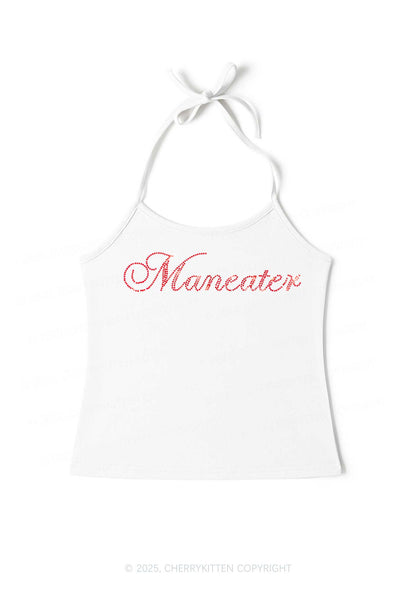 Rhinestone Maneater Y2K Halter Neck Cami Cherrykitten