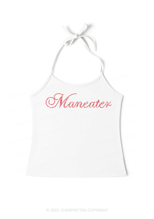 Rhinestone Maneater Y2K Halter Neck Cami Cherrykitten
