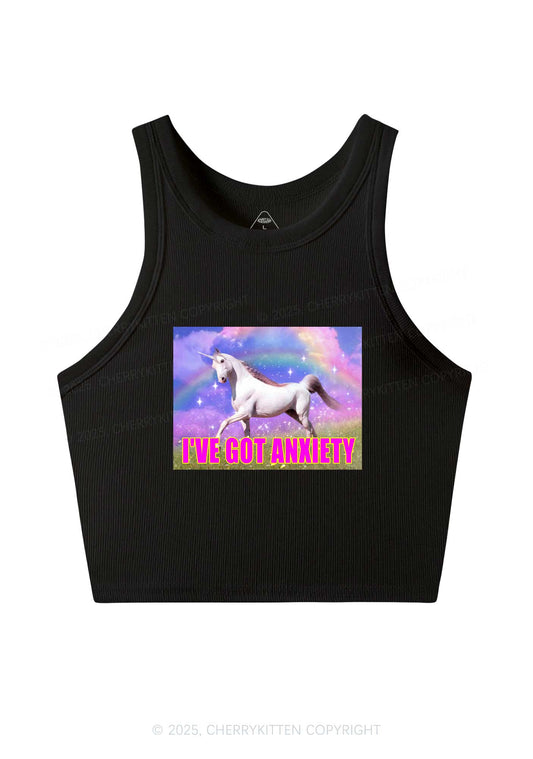 I've Got Anxiety Y2K Crop Tank Top Cherrykitten