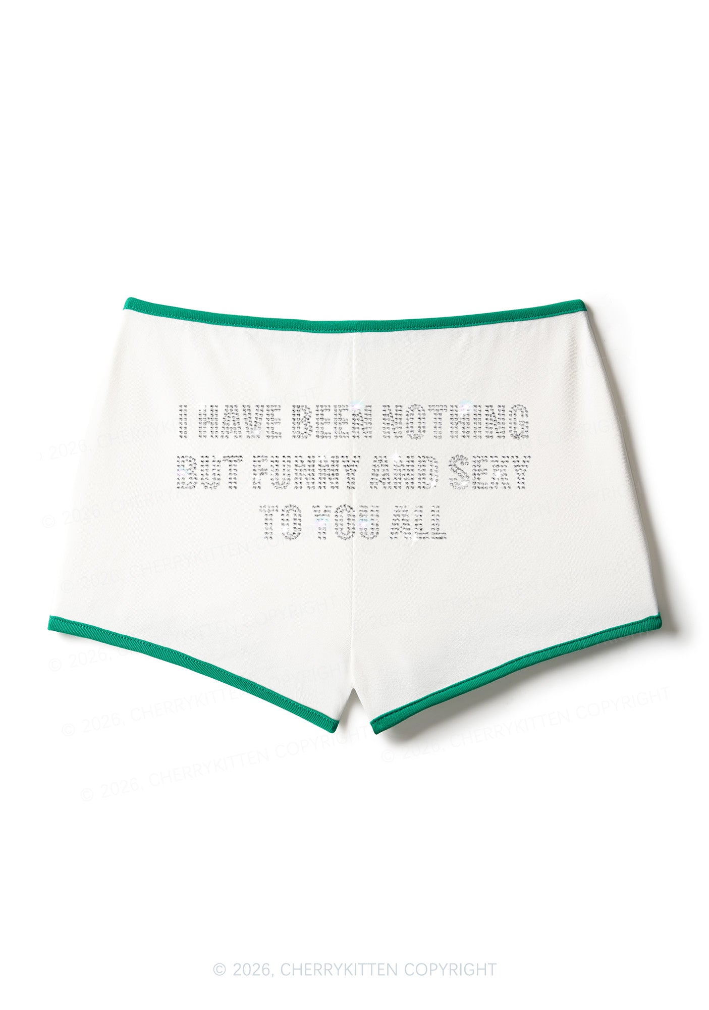 Rhinestone I Have Been Funny Y2K Booty Shorts Cherrykitten