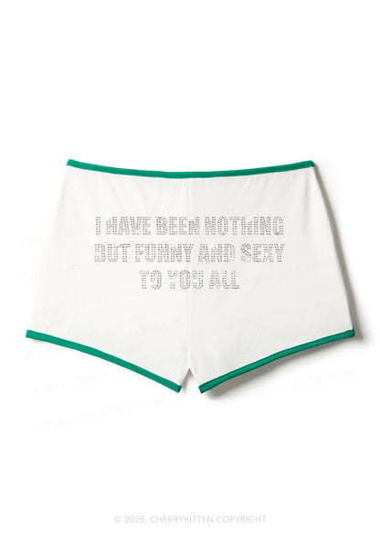 Rhinestone I Have Been Funny Y2K Booty Shorts Cherrykitten