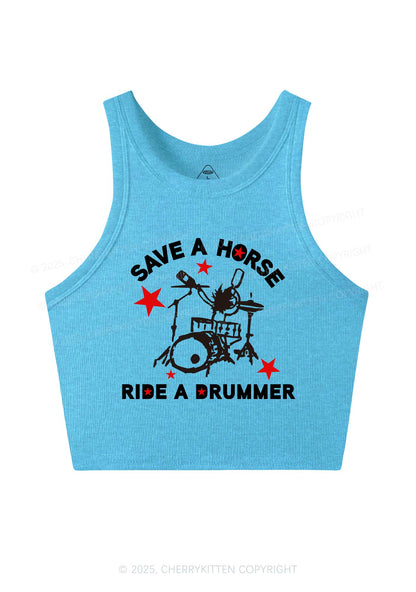 Save Horse Ride Drummer Y2K Crop Tank Top Cherrykitten