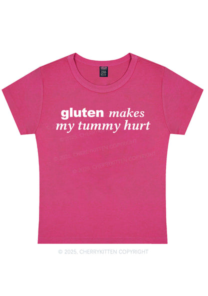 Gluten Makes Tummy Hurt Y2K Baby Tee Cherrykitten