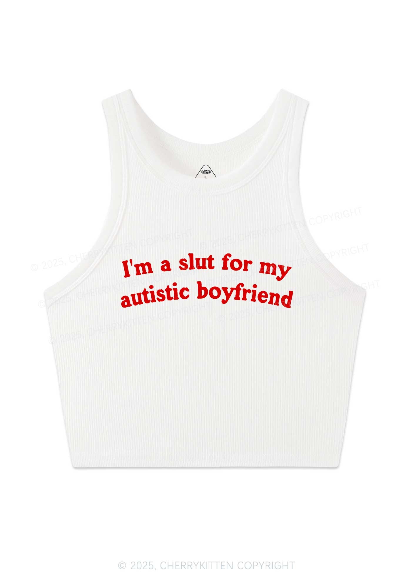 Slxt For My Autistic BF Y2K Crop Tank Top Cherrykitten