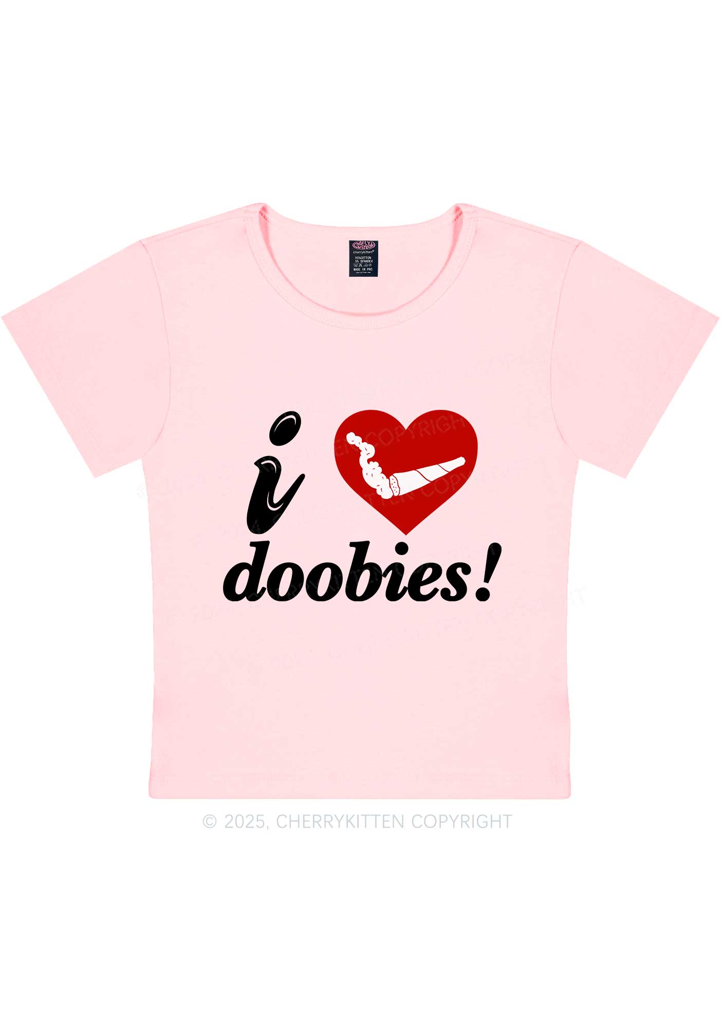 I Love Doobies Y2K Baby Tee Cherrykitten