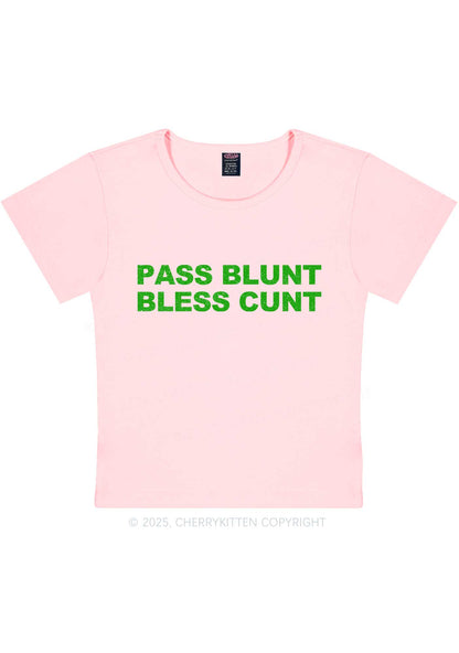Pass Blunt Bless Cxxt Y2K Baby Tee Cherrykitten