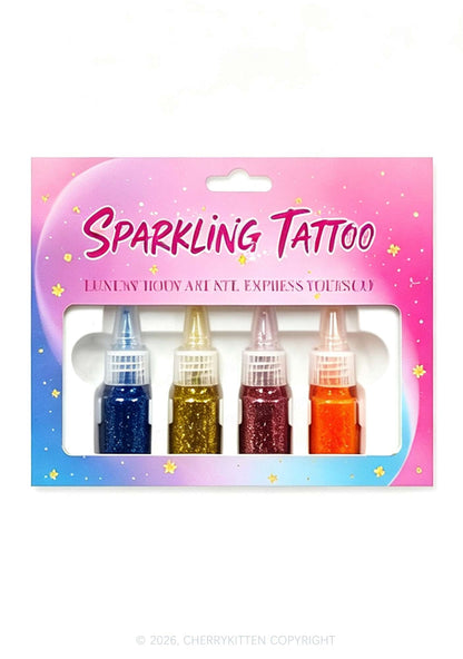 Sparking Tattoo Sticker Kit Y2K Temporary Tattoo Cherrykitten