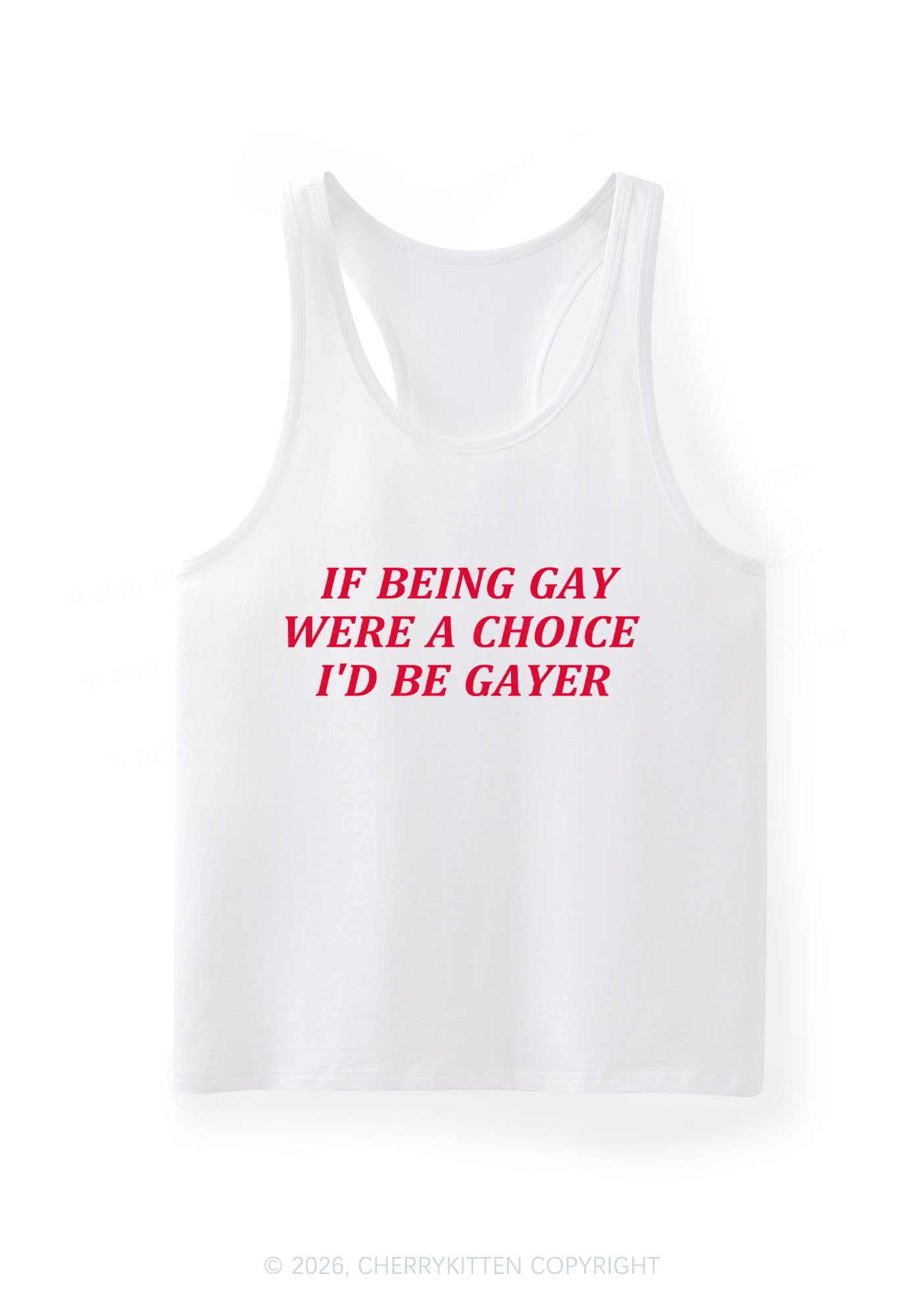 Being Gay Were A Choice Pride Y2K Men Racerback Tank Top Cherrykitten