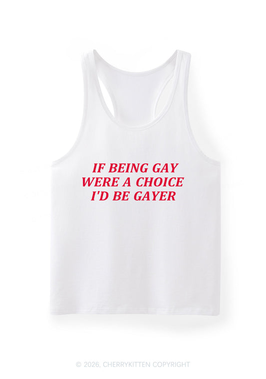 Being Gay Were A Choice Pride Y2K Men Racerback Tank Top Cherrykitten