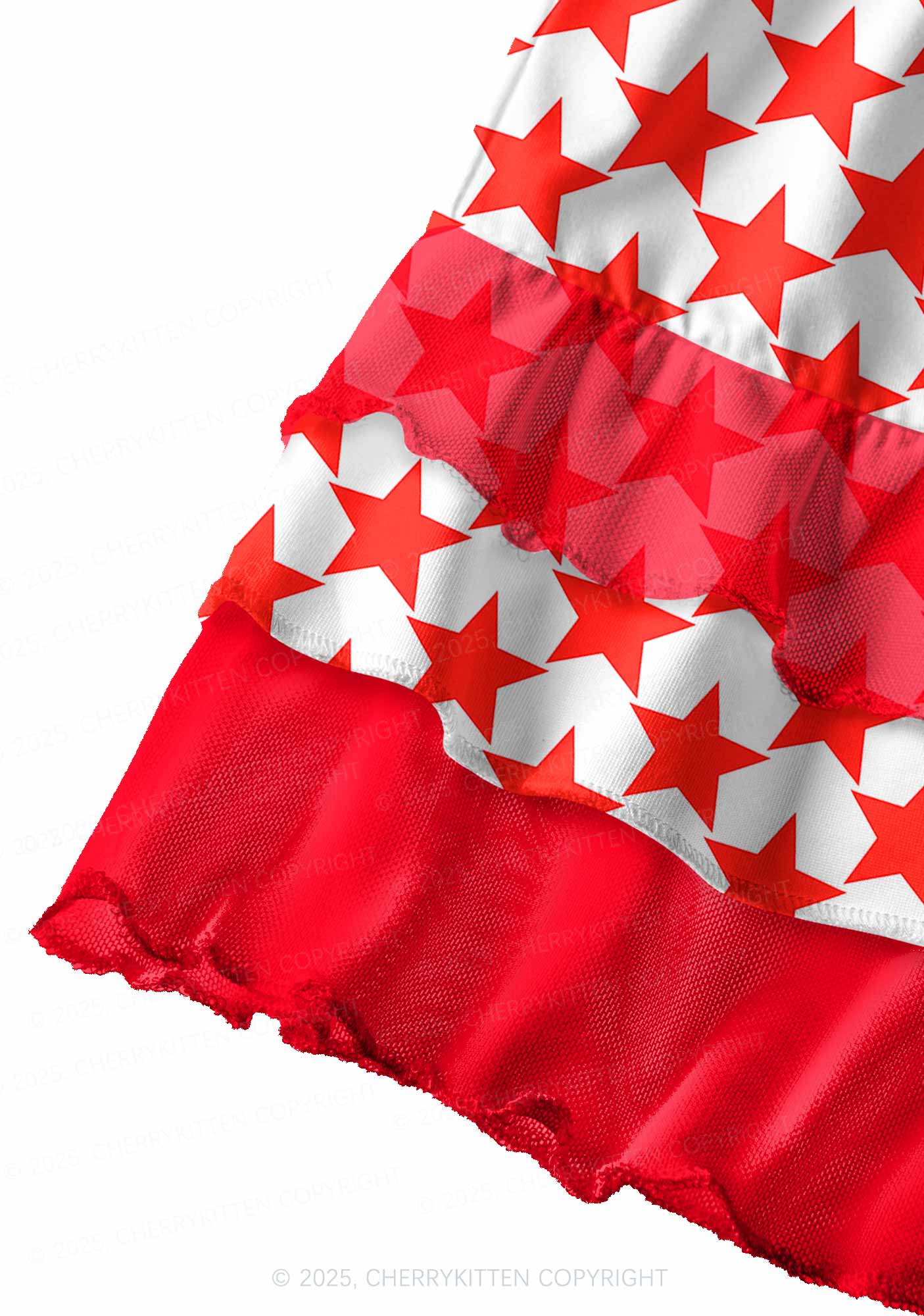 Hyper Red Stars Valentine's Day Y2K Print Mini Layered Skirt Cherrykitten