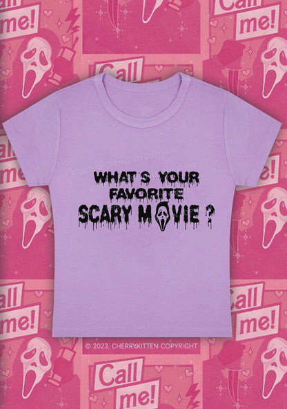 Halloween What's Your Favorite Scary Movie Y2K Baby Tee Cherrykitten