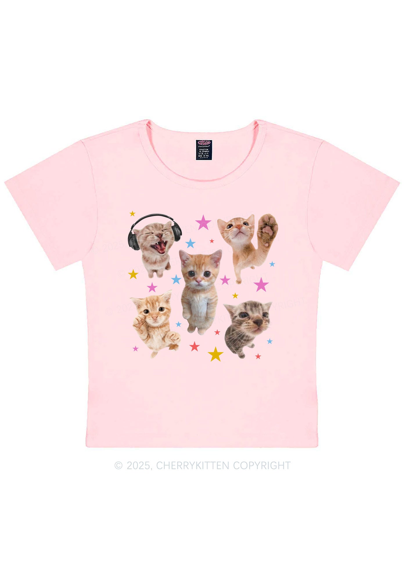 Adorable Cats Y2K Baby Tee Cherrykitten