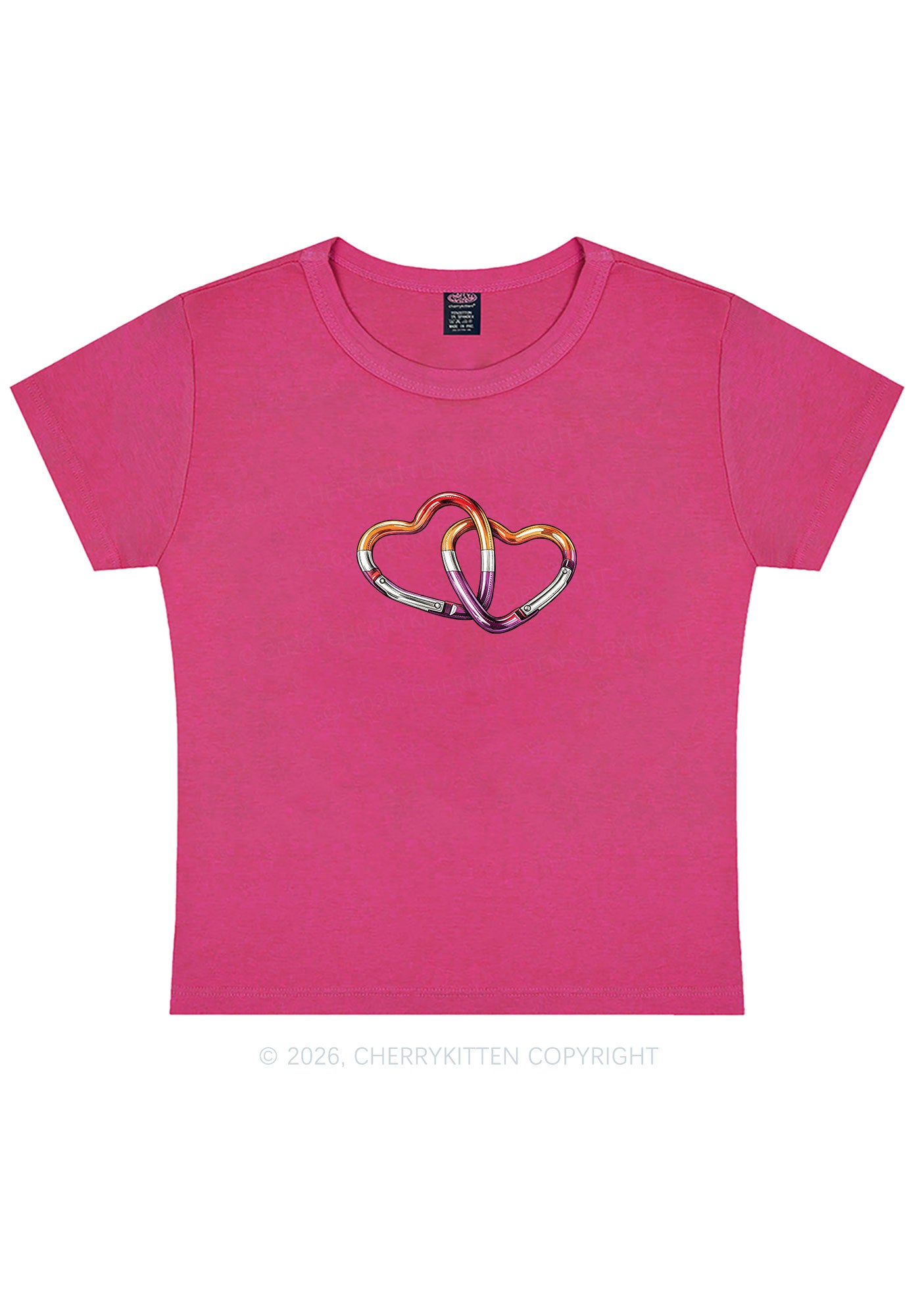 Carabiner Hearts Pride Y2K Baby Tee Cherrykitten