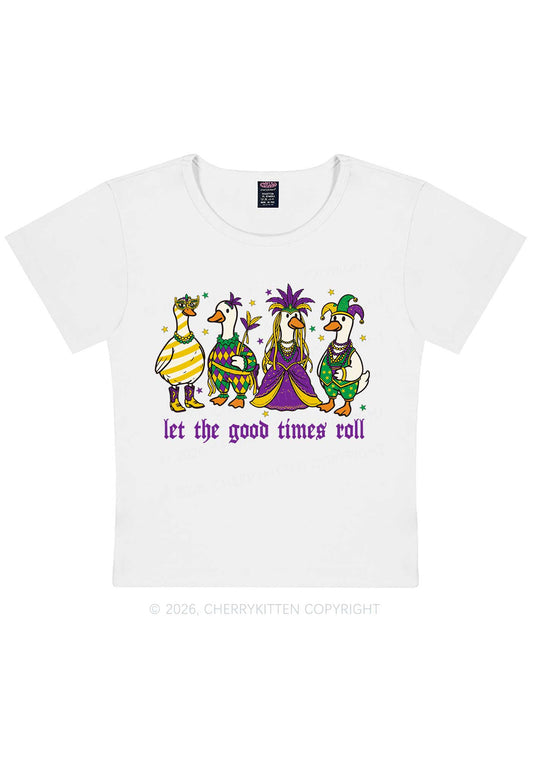 Let The Good Times Roll Y2K Baby Tee Cherrykitten