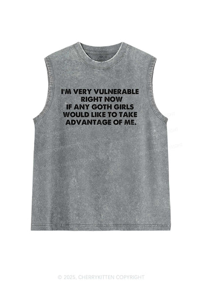 Im Vulnerable Y2K Washed Muscle Tank Cherrykitten