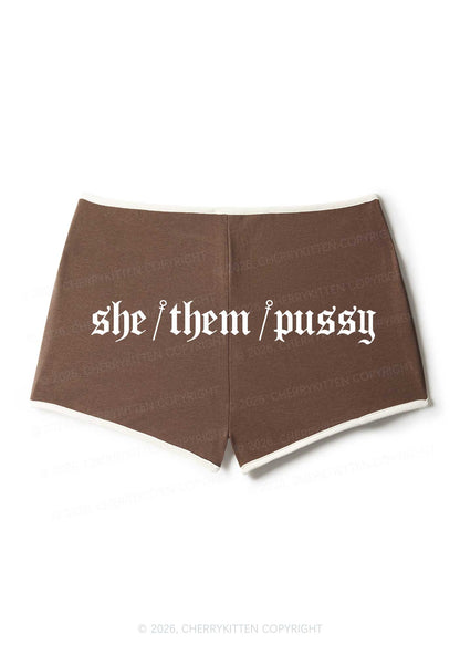 She Them Puxxy Pride Y2K Booty Shorts Cherrykitten