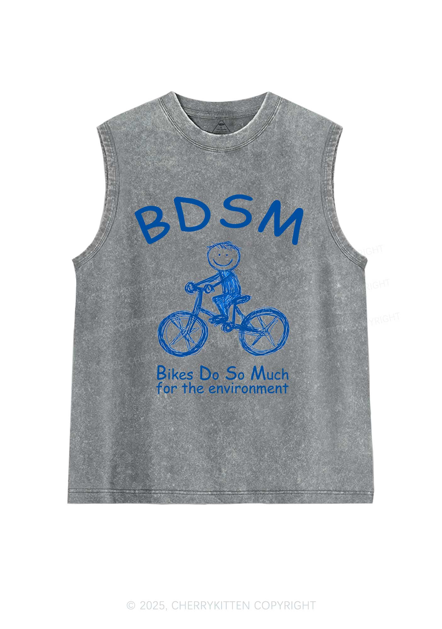 Bikes Do Much Environment Y2K Washed Muscle Tank Cherrykitten