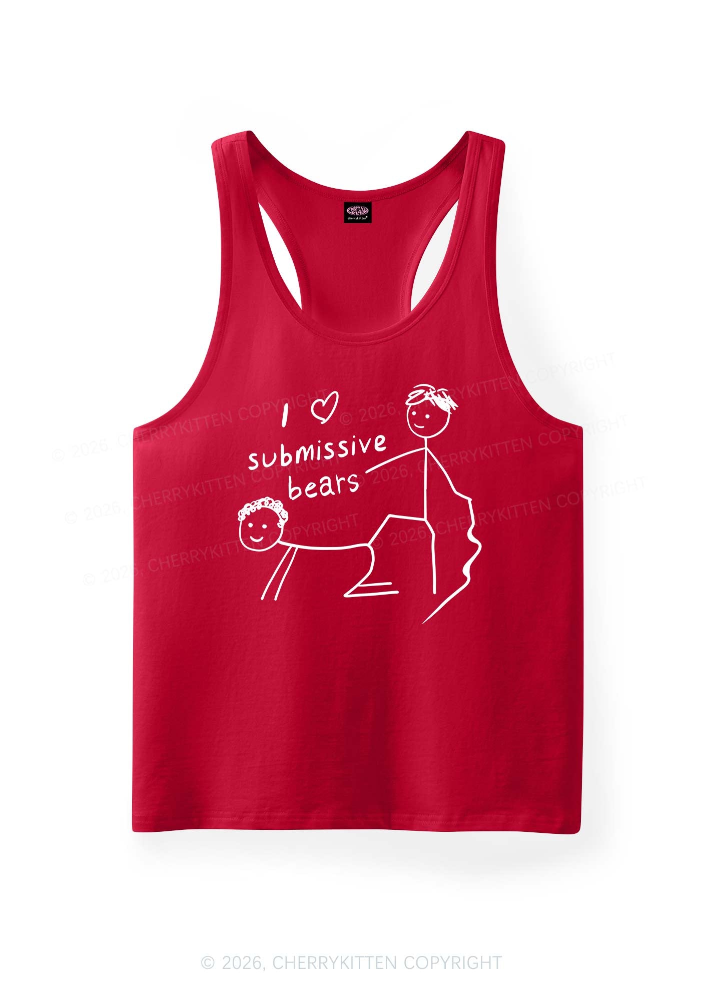 I Love S Bears Y2K Men Racerback Tank Top Cherrykitten
