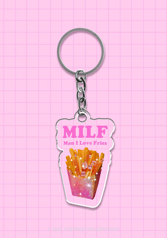 Man I Love Fries 1Pc Y2K Keychain Cherrykitten