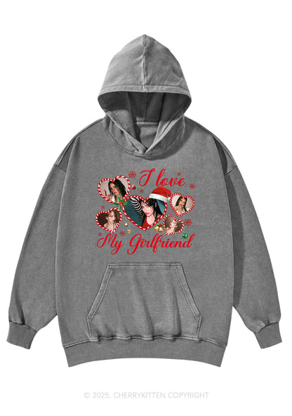 Custom Christmas I Love My GF Y2K Washed Hoodie Cherrykitten