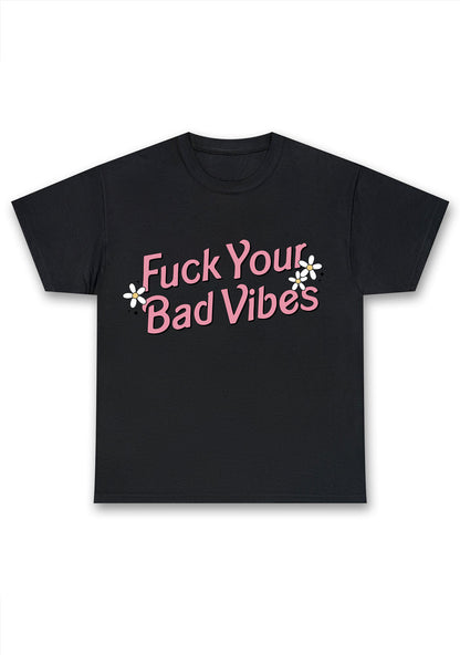 Fxxk Your Bad Vibes Flowers Stars Chunky Shirt