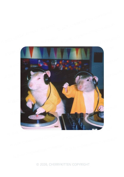 DJ Rats Y2K Soft Magnetic Refrigerator Magnet Cherrykitten