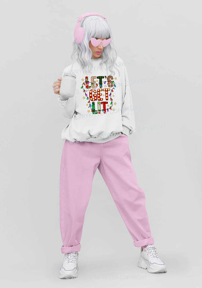 Let's Get Lit Christmas Y2K Sweatshirt Cherrykitten