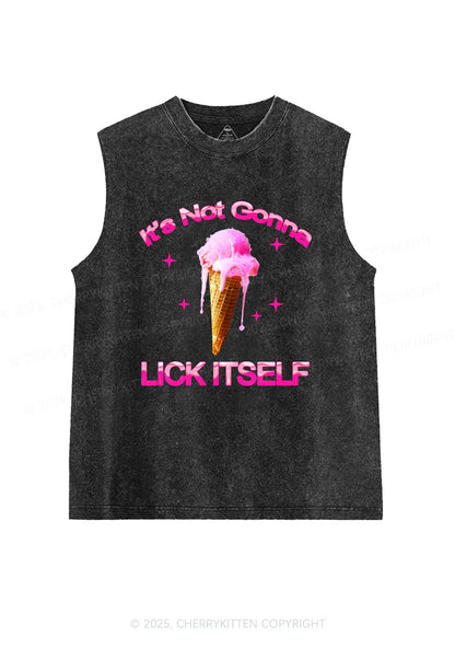 Ice Cream Lick Itself Y2K Washed Muscle Tank Cherrykitten