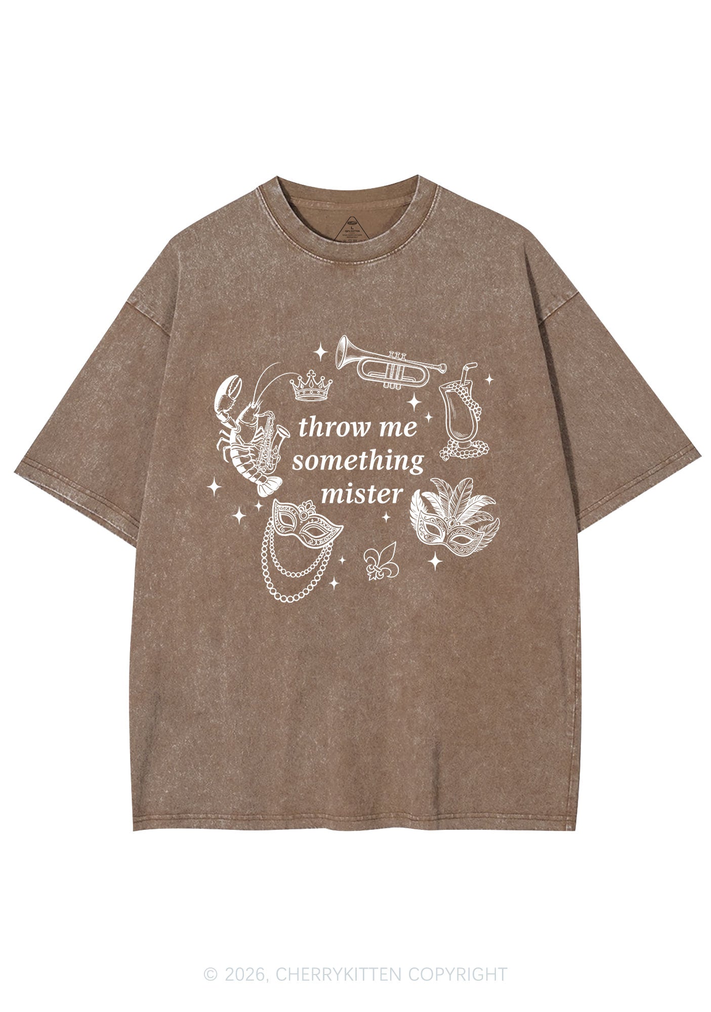 Throw Me Something Mister Y2K Shirts Washed Tee Cherrykitten