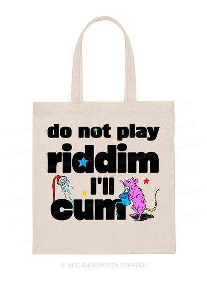Do Not Play Riddim Y2K Canvas Tote Bag Cherrykitten
