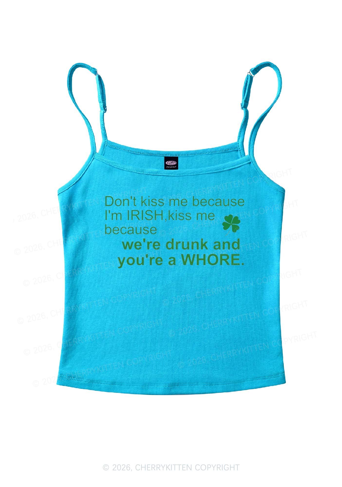 Drunk And Hore St Patricks Y2K Spaghetti Strap Cami Cherrykitten