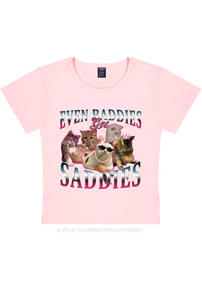 Five Baddie Cats Y2K Baby Tee Cherrykitten