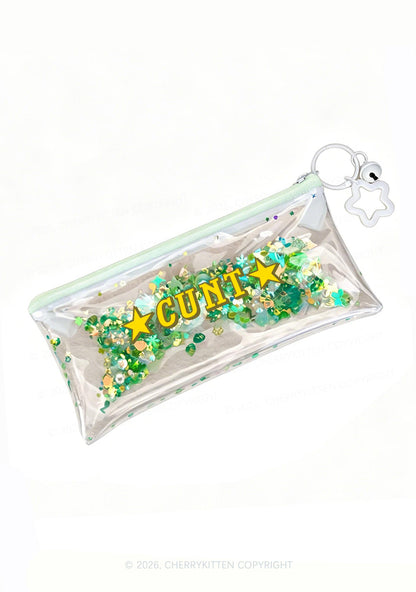 Star Count Y2K Quicksand Transparent Pencil Pouch Cherrykitten