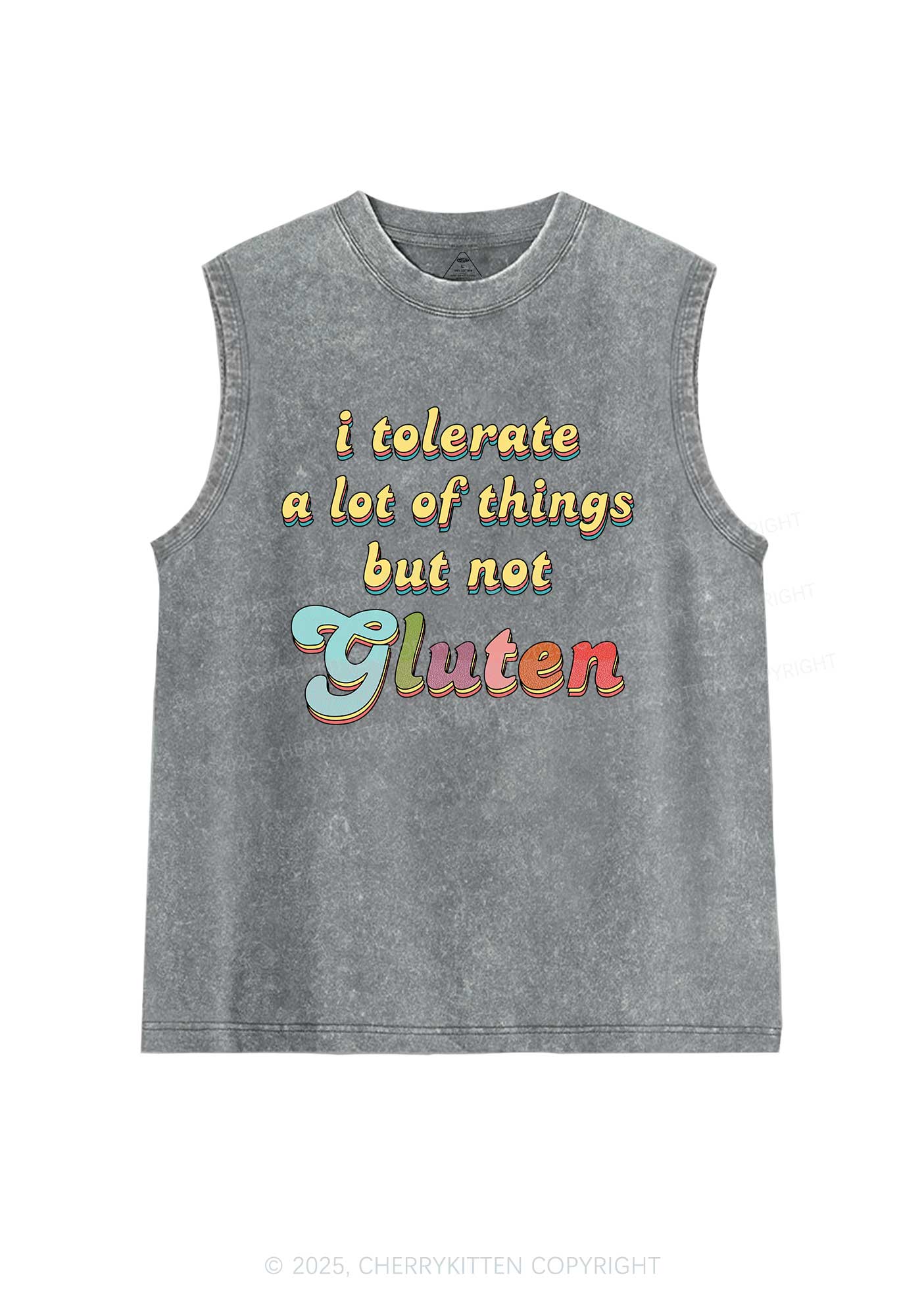 Tolerate Gluten Y2K Washed Muscle Tank Cherrykitten