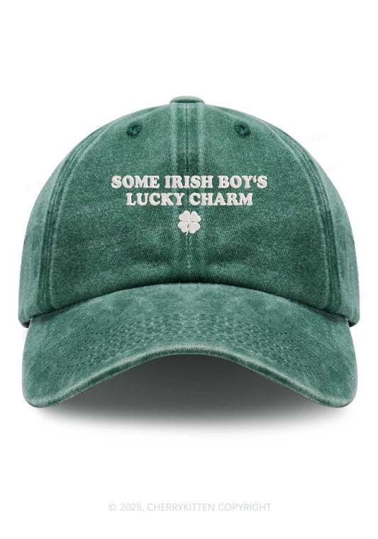 Embroidered Irish Boys Lucky Charm St Patricks Y2K Washed Baseball Cap Cherrykitten