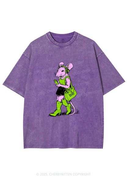 Brat Girl Y2K Shirts Washed Tee Cherrykitten